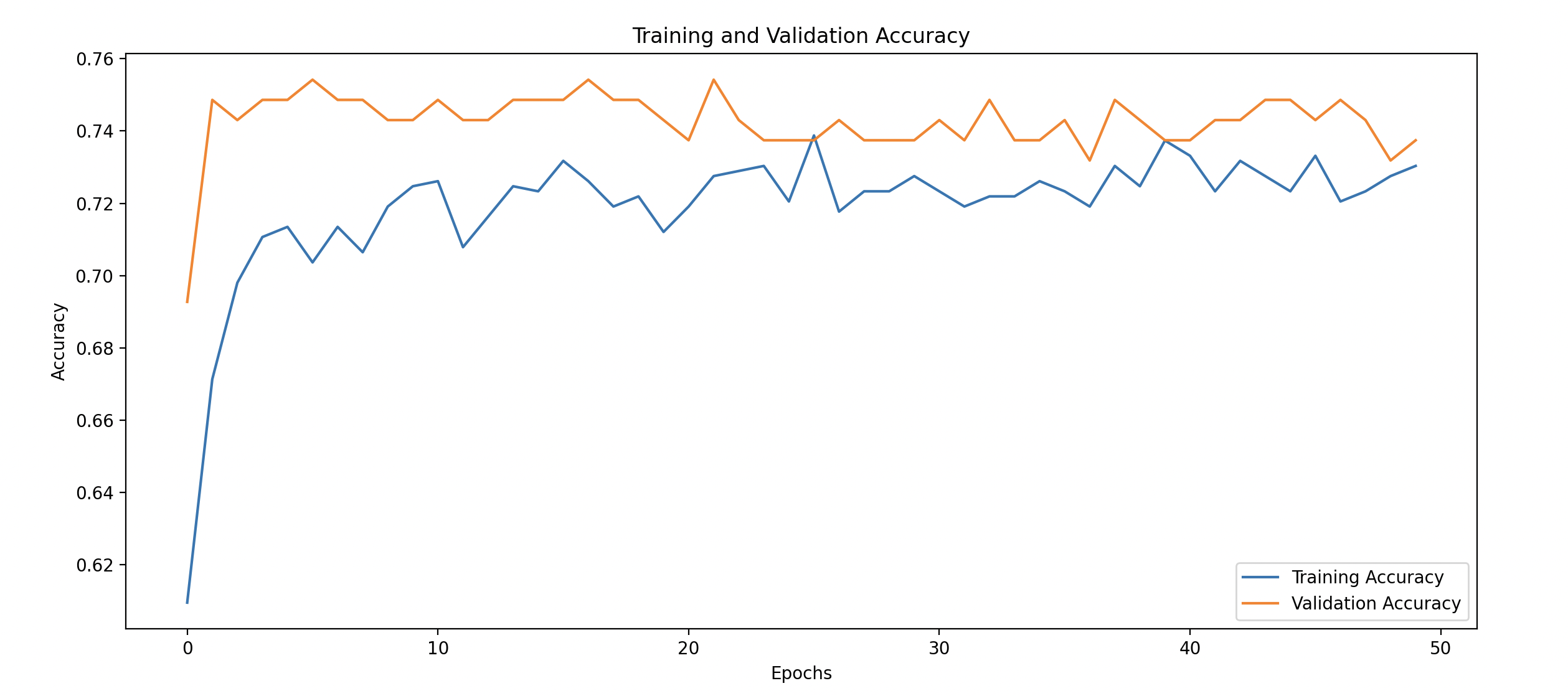 Training and Validation Accuracy