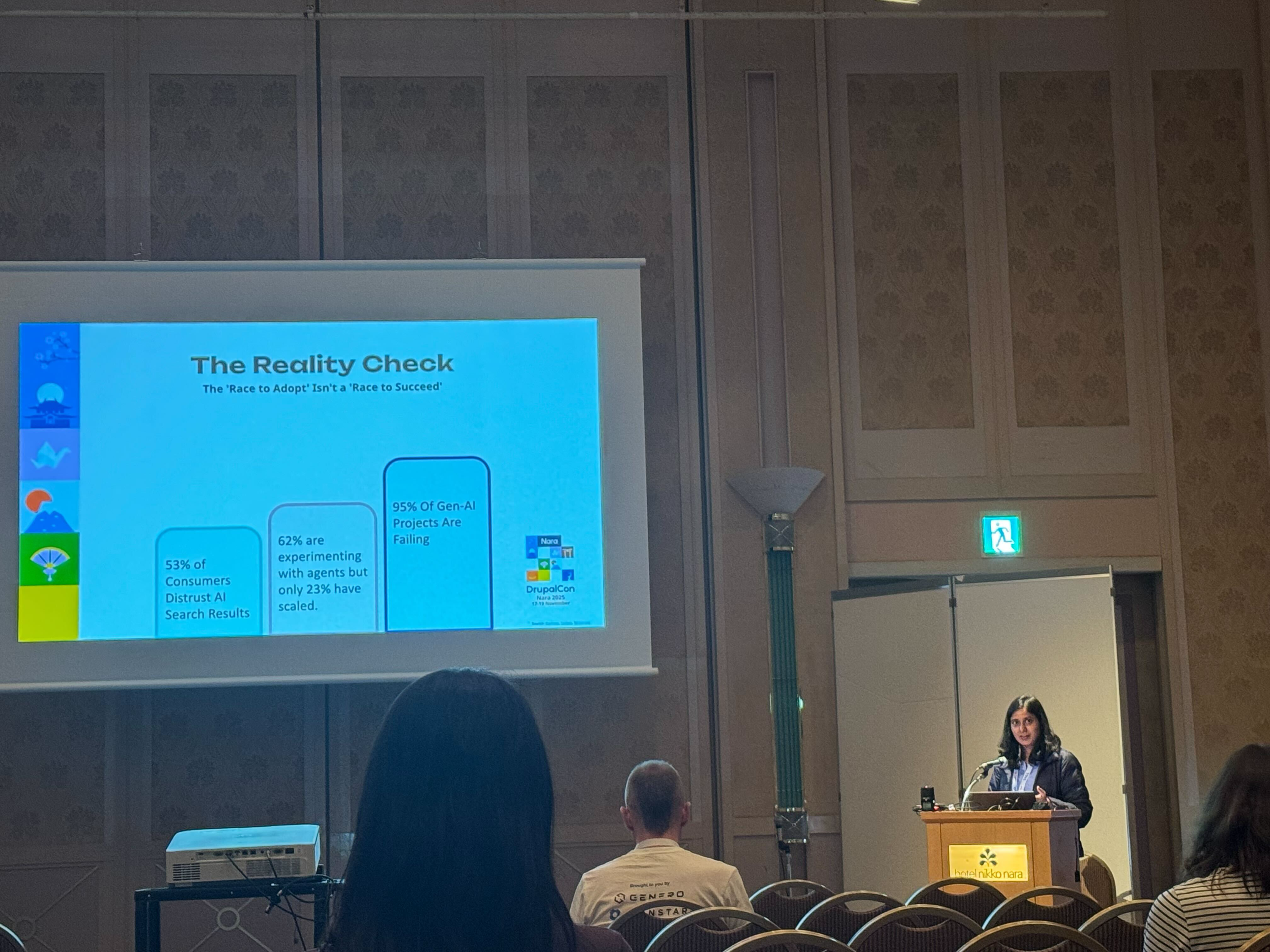 Picture of Akansha presenting at DrupalCon